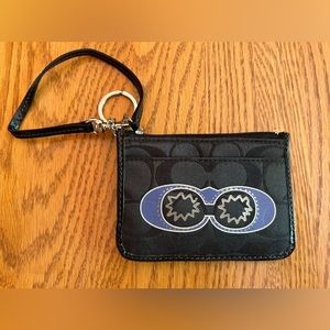 Coach 45609 Signature Appliqué Black and Multicolor Skinny Wristlet Wallet